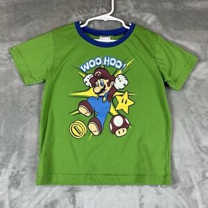 Baby Has T-Shirt Boys 8 (130 cm) Green Super Mario Graphic Print PJ Top